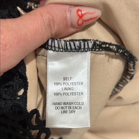 Lulu's Black and Cream Lace Midi Dress - Picture 6 of 7